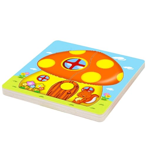 House Puzzle Preschool, mehrlagiges Puzzle für Preschool, Interaktives Holzpuzzle für Tiere, Gehirn, Puzzle, Reisespiele, Holztiere, Brain Teaser Puzzles für Kinder ab 3 Jahren von Générique