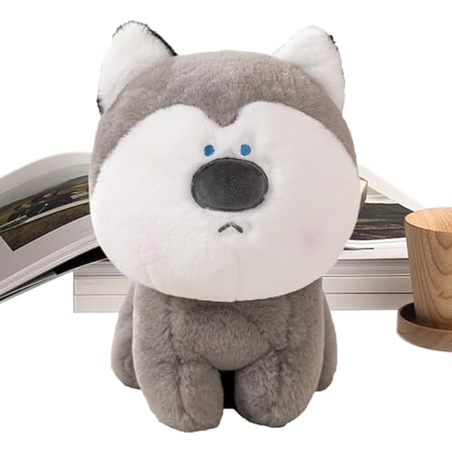 Husky Stuffed Animal, Soft Toys für Kinder, Cartoon, flexibel, Plüschpuppe, niedlich, Husky Stuffed Tiere, niedliches Plüschtier, 28 cm, Husky Stuffed Tier für Wohnzimmer & Sofa von Générique