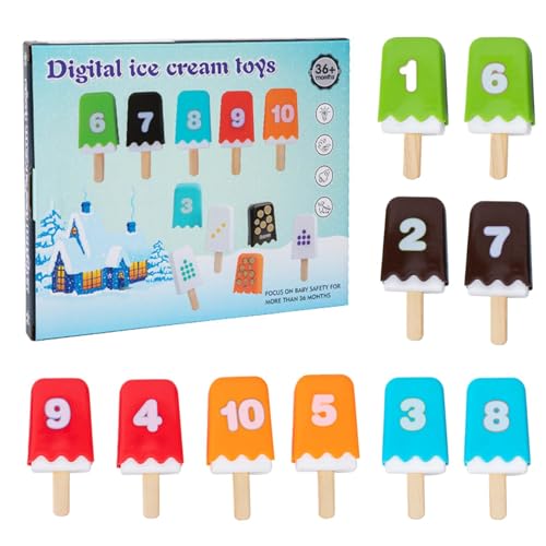 Ice Cream Counting Toy, Popsicle Counting Toy, Ice Cream Pretend Play Toy for , Educational Fine Motor Skills Toy for Kids, Perfect for Boys and Girls Alter 3-5, Fun Learning Toy for Early Child von Générique