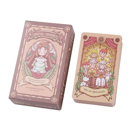 Joyful Journey Tarot, Fortune Telling Cards, Portable Tarot Cards, Standard English Tarot, Wahrsagenbrett Spiel, Tarot Deck für Anfänger, Mystical Cards, 78 Tarotkarten Set von Générique