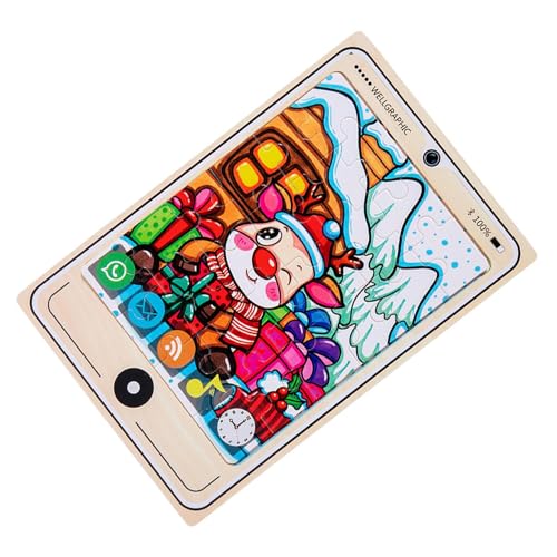 Kid Wooden Jigsaw Puzzle, lustiges 2D-Holzpuzzle für Tablet, 22,5 x 15 x 0,4 cm, Eltern-Kind-Interaktion, Lernspiel für Zuhause, Schule, Reisen von Générique