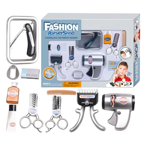 Kids Barber Playset, Lernspielzeug für Kinder, Interaktives Spielzeug für Kinder, Haarschneide-Spielzeug, Barber Rollenspiel, Kinder Salon Playset, Bildungs-Spielzeug für Barber Set, Toy Hairdressing von Générique