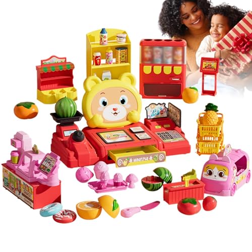 Kids Grocery Store Toy, Rollenspiel Cash Register, Lernspielzeug für Kinder, Fun Learning Toy, Kids Money Set, Small Cash Register, Toddler Shopping Toy for Home Kindergarten von Générique