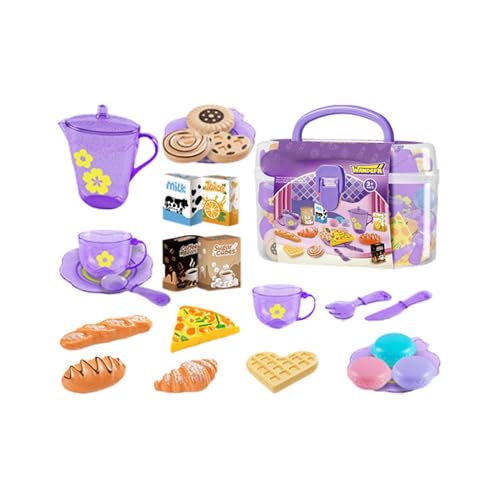 Kids Kitchen Playset, Toddler Kitchen Set Toy Food, 7,68 x 4,92 x 4,53 Zoll Convenient Compact Portable Pretend Cooking Playset with Storage Case for Home and Daycare Center von Générique