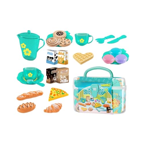 Kids Kitchen Playset, Toddler Kitchen Set Toy Food, 7,68 x 4,92 x 4,53 Zoll Convenient Compact Portable Pretend Cooking Playset with Storage Case for Home and Daycare Center von Générique