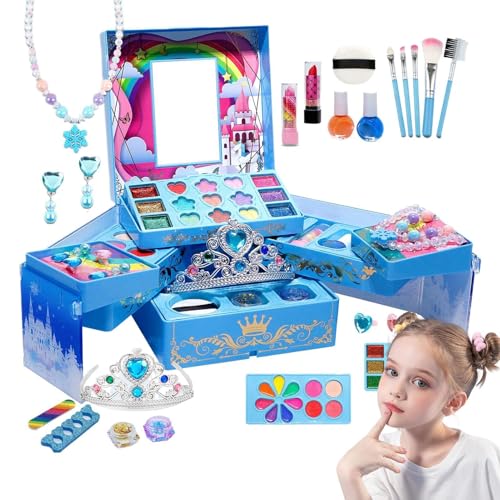 Kids Makeup Sets für Mädchen, Prinzessinnen-Kosmetik-Spielset, waschbares Kindermakeup-Set für Mädchen, lustiges und sicheres Spiel-Make-up-Set für Teenage Girls, Kinderspielzeug für Freunde und von Générique