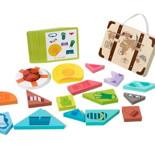 Kinder-Puzzle, Holzpuzzle für Kinder, Lernblöcke, Logical Thinking Training Aid, tragbares Sensorikspielzeug für Preschool, Kindergarten, 20,5 x 15 x 5,5 cm von Générique