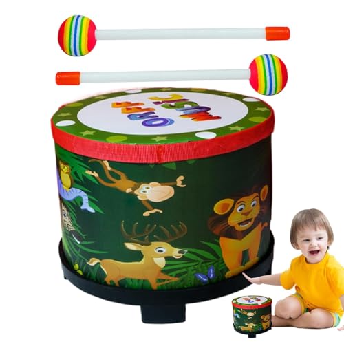 Kinderhandtrommel, Rhythmus, Lernspielzeug, Musikinstrument mit Holz-Stick, ideal für Aufführungen, Partys, Festivals und frühe Musik-Learning für Kinder, 7,87 x 6,69 Zoll von Générique