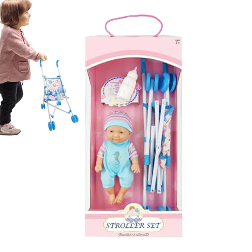 Kinderwagenspielzeug – faltbares Zubehör, realistisches Set | Miniatur-Kinderwagen mit gepolstertem Sitz, verwendet bei Nachahmungsspielen, Aktivitäten oder Indoor-Spielabenteuern Kinderwagenspielzeug – faltbares Zubehör, realistisches Set | Miniatur-Kinderwagen mit gepolstertem Sitz, verwendet bei Nachahmungsspielen, Aktivitäten oder Indoor-Spielabenteuern von Générique