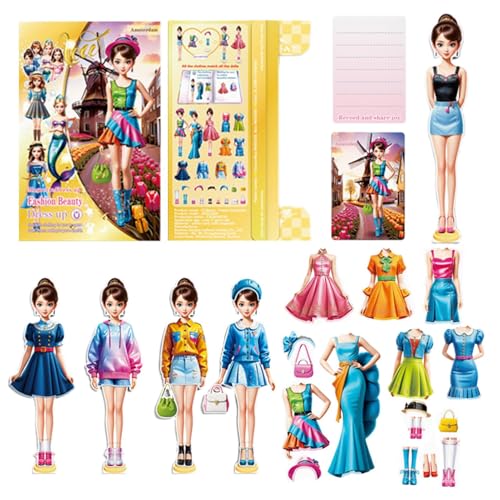 Magnetic Paper Dolls, Dress Up Game, Kids Activities Toy, Magnet Dress Up Stickers, Magnetic Sticker Book, Dress Up Activity Set, Paper Doll Game, Girls Educational Toy, Educational Toy for Girls von Générique