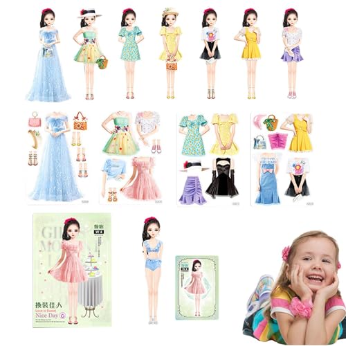 Magnetic Princess Doll Book, Dress Up Sticker Book, Princess Dress Up Set, Kids Magnetic Dress Up Dolls, Kids Dress Up Activity, Paper Doll Sticker Play, Magnetic Dress Up Figuren, Princess Kostüm von Générique