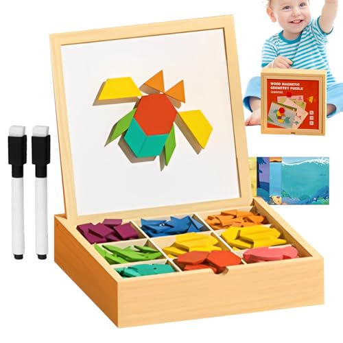 Magnetische Blöcke, Puzzles aus Holz mit geometrischen Formen, sicheres Spielzeug für Mädchen und , zu Hause oder auf Reisen Magnetische Blöcke, Puzzles aus Holz mit geometrischen Formen, sicheres Spielzeug für Mädchen und , zu Hause oder auf Reisen von Générique
