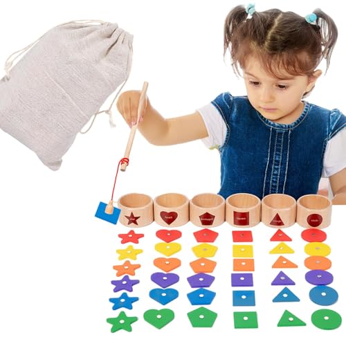 Magnetisches Angelspielzeug aus Holz, magnetisches Angelspielzeug, Angelspiel für Vorschule und Feinmotorik, buntes Magnet-Puzzle zum Fangen von Fischen, Sortieren von Formen, P Magnetisches Angelspielzeug aus Holz, magnetisches Angelspielzeug, Angelspiel für Vorschule und Feinmotorik, buntes Magnet-Puzzle zum Fangen von Fischen, Sortieren von Formen, P von Générique