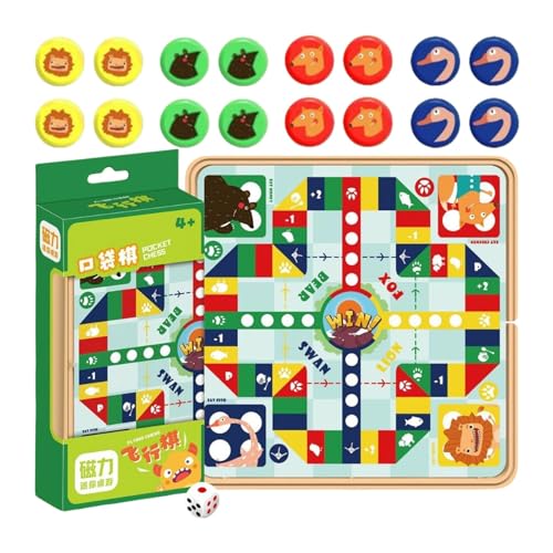 Magnetisches Glücksspiel, faltbares Flying Chess mit eingebauten Magneten, 14 x 14 cm, interaktives Brettspiel, perfekte Spielsitzung, Spaß für Kinder X Erwachsene von Générique