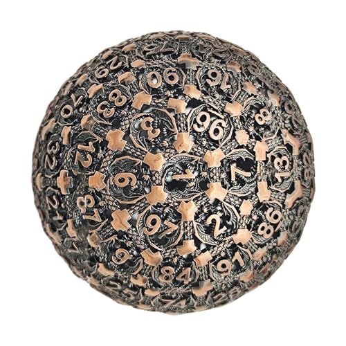 Metal Polyhedral Dice, 100 Sided Dice, Role-Playing Dice, High Precision Dice, Entertainment Dice for Gamer, Polyhedral Dice for RPG, Collectible Dice for Gamer, 100-Sided Role-Playing Dice von Générique