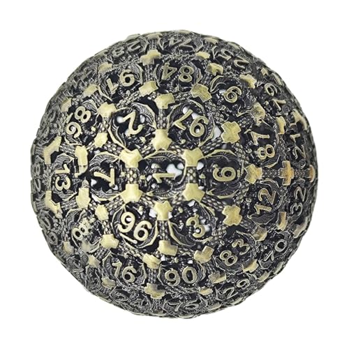 Metal RPG Dice, Single 100-Sided D100 Die, Precision Accessory, 1.97 x 1.97 x 1.97 inches Collectible Tabletop Game Tool, Premium Polyhedral Dice for Roll-Playing Enthusiasts von Générique