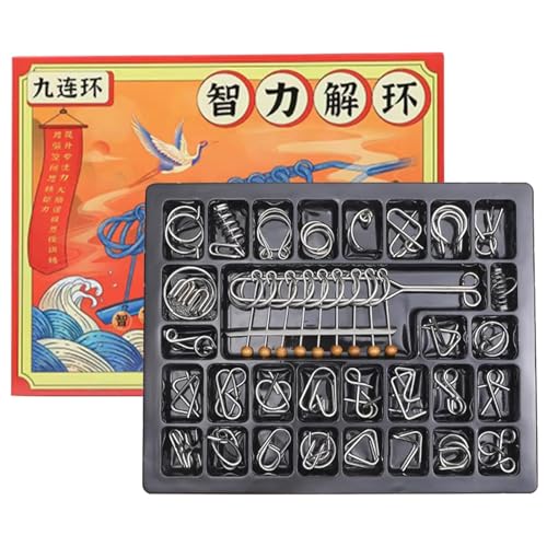 Metall-Puzzles für Kinder, Lernpuzzle für Gehirne, Wire Teaser Wire Puzzles, lustiges Lernspielzeug, Travel Puzzle Games, Enhance Fine Motor Skills, Wire Brain Teasers for Kids, Kongming Puzzle für von Générique