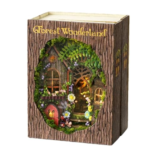 Miniatur-Bauzeug, Wooden Puppenhaus-Set, realistisches Holz-Puzzle, Doll House Crafts, Miniatur-Haus-Kit, realistisches Holz-Puppenhaus für Familien und Bastelarbeiten von Générique