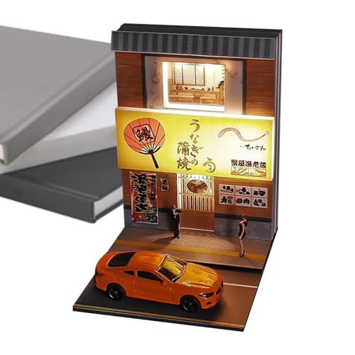 Miniatur-Hausbau-Set, 1:64, japanisches Restaurant, 10 x 11,6 x 13,8 cm, Dekoration, Miniaturzimmer mit Möbeln, Bastelset für Kinder und Erwachsene von Générique