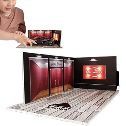 Modell Parkgarage Modell Auto Parkplatz Modell | LED Druckguss-Parkplatz Modell im Maßstab 1/24 | Modellauto-Sammelgarage für Co-Zimmer von Générique