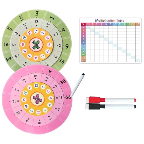 Multiplikation Spinner, Multiplikation Training Spinner Game, Wiederverwendbar Math Facts Turntable Learning Aids, Fantastic Teaching Aid, Learning Math Multiplication Spinner Toy von Générique