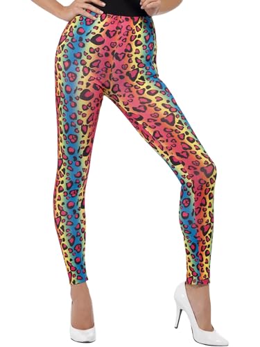 Smiffys Leggings mit neonfarbenem Leopardenmuster, Einheitsgröße von Smiffys