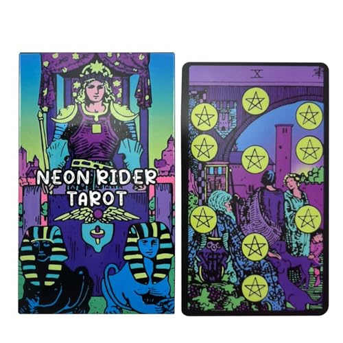 Neon Rider Tarot Cards, Original Tarot Deck, 4,06 x 2,44 Zoll 78 Stück Wahrsagen, Fortune Telling Spiel, klassisches Englisches Leseset, Mystic Spiritual Guide für Kinder und Erwachsene von Générique