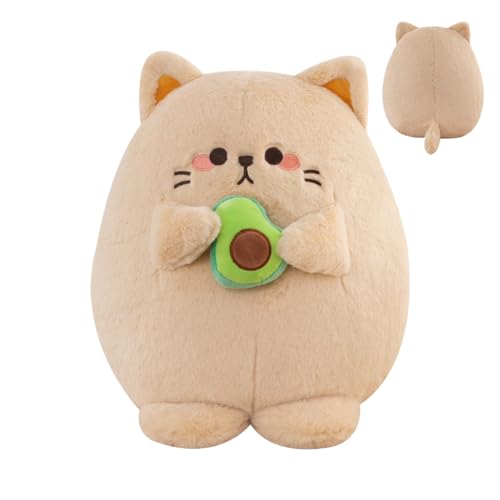 Niedliche Katzen-Plüschpuppe, 33,78 cm (13,78 Zoll), Cat Plush Toy Holding Avocado, Soft Plush Cat Toy, Cartoon Stuffed Animal Plush, Cute Cat Plush Pillow, Huggable Plush Toy, Cat Plush Pillow von Générique