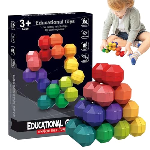 Niedlicher Puzzle-Würfel, Brain Teaser Toy, Stressabbau, Fidget Toy Multi Faced Würfel, Games Stress Relief Ball, Praxis Puzzlewürfel, bunte Brain Teasers Reise für Kinder Anfänger Übung von Générique