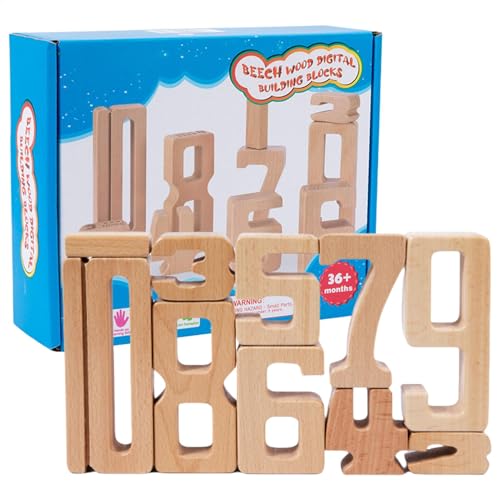 Nummer Holzbausteine, Baunummer Bausteine Kids - Nummer Matching Game | Stapelmathematik Lernspiel, 1-10 Zahlen Blöcke für Fill von Générique