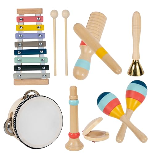Percussionsinstrumente aus Holz – Musikinstrumente für Holz | 8 x Musik-Set für frühzeitige Bildung, vielseitig und leicht zu verstehen, Schlagwerkzeuge, Toddler Toys Percussionsinstrumente aus Holz – Musikinstrumente für Holz | 8 x Musik-Set für frühzeitige Bildung, vielseitig und leicht zu verstehen, Schlagwerkzeuge, Toddler Toys von Générique