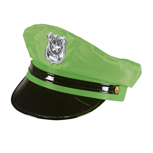 Widmann 01090 - Polizei Mütze, Neon Gelb, Cop, Polizist, Hut, Kopfschmuck, Accessoire, Karneval, Mottoparty von W WIDMANN MILANO Party Fashion