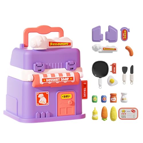 Pretend House Sets, Role , Preschool Learning Toys, Educational Doll House, Pretend Set mit Handle zur Förderung der kognitiven Entwicklung für und Preschooler von Générique