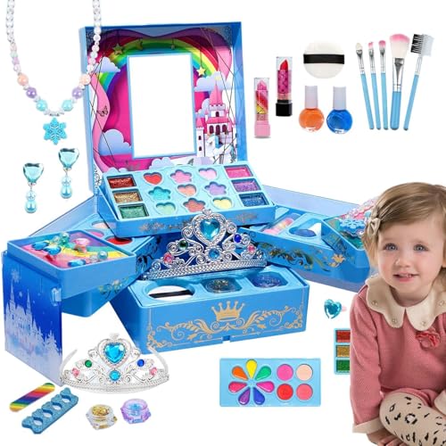 Princess Makeup Kit für Mädchen, Play Makeup Kosmetik Spielzeug für Kinder, Beauty Makeup Set für Teenage Girls, Pink Play Beauty Kit für Mädchen, Kinder Fun Makeup Set für Lernen und Kreativität von Générique