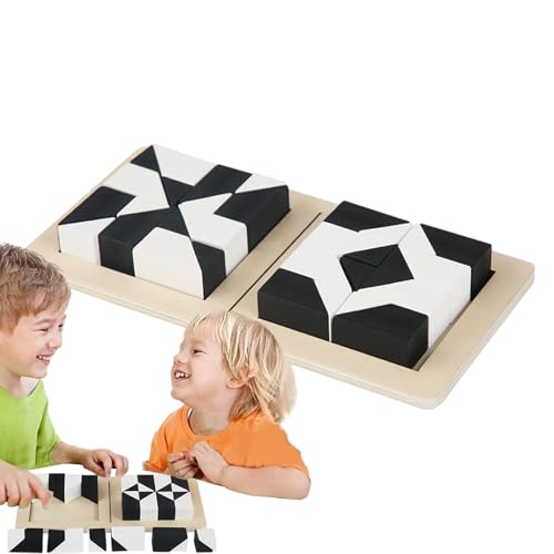 Puzzle-Blöcke Schwarz und Weiß - Puzzle für Kindergarten Puzzle Lernspielzeug Stimme Puzzle für und Mädchen ab 3 Jahren von Générique