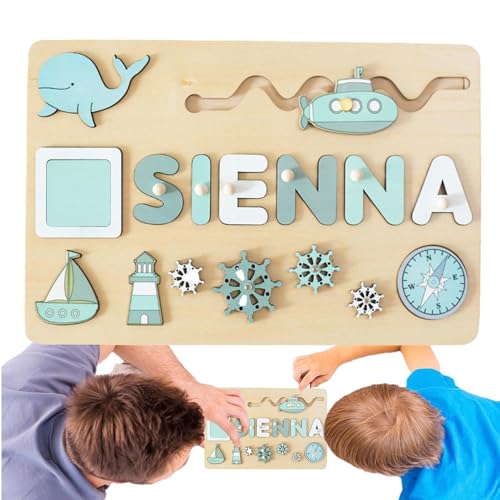 Puzzle mit Namen aus Holz – Handpuzzle, Alphabet aus Holz, personalisierbar in Alphabet | Fun Learning Name Board, frühkindliche Bildung für Jungen und Mädchen, Lernspielzeug F von Générique