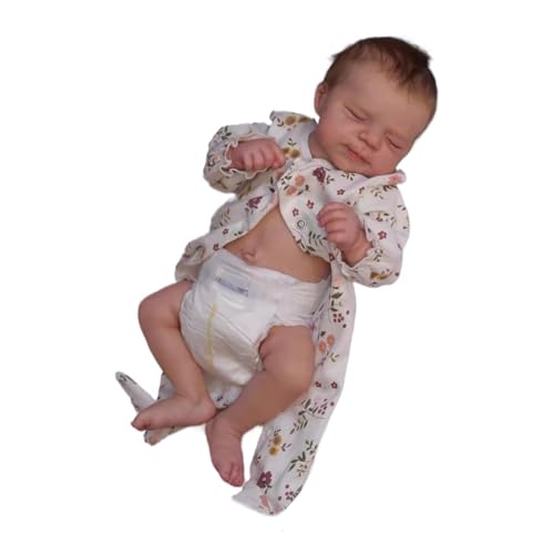 Reborn Puppe – Silikonpuppe Reborndolls | Wiedergeborene Puppe für Kleinkinder | Echte Puppe mit weichem Körper | 19 Zoll schlafende Simulationspuppe | Echte Puppen mit weichem Körper für Kinder von Générique