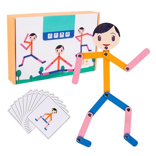 Roboter – Holzschaftmodelle der beweglichen Mitglieder, kreative Lernspielfigur | Handaktivitätsdeck mit 24 Karten, kompaktes Spielzeug-Set mit 48 Teilen, Cad Roboter – Holzschaftmodelle der beweglichen Mitglieder, kreative Lernspielfigur | Handaktivitätsdeck mit 24 Karten, kompaktes Spielzeug-Set mit 48 Teilen, Cad von Générique