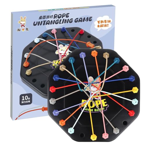 Rope Knot Puzzle, Rope Untangling Brain Teaser Game, Challenging Fine Motor Skills Toy, Interactive Hand-Eye Koordination Puzzle für Kinder & Erwachsene, Travel-Friendly Mind Challenge for Boys & von Générique