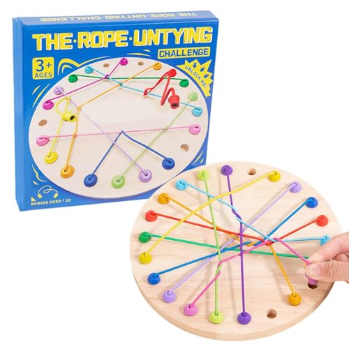 Rope Puzzle Game, Interactive Untying Challenge, 8.74 inches Educational Lacing and Untangling Toy, Strategy Rope Challenge for Adults, Kids, Boys & Girls Over 3 von Générique