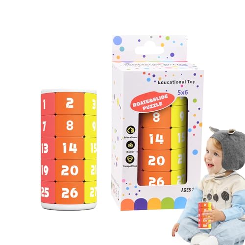 Rotating Number Puzzle, 5 Layers Number Slide Puzzles, Ages3-8 3,74 x 1,77 Zoll Lernen, Lernspielzeug, kognitive Würfel, für Kinder und Mädchen von Générique