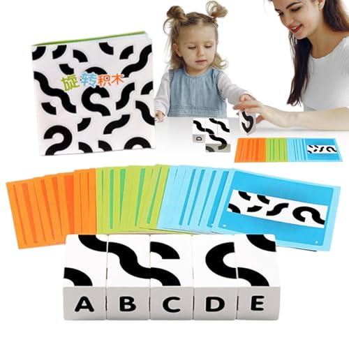 Rotierende Bausteine, interaktives pädagogisches Puzzlebrett, 5,51 x 3,94 Zoll Action Learning Toy, Gehirnlehrerspiel, sensorisches Gebäude, Mädchen, Kinder, lustige Heimaktivität von Générique