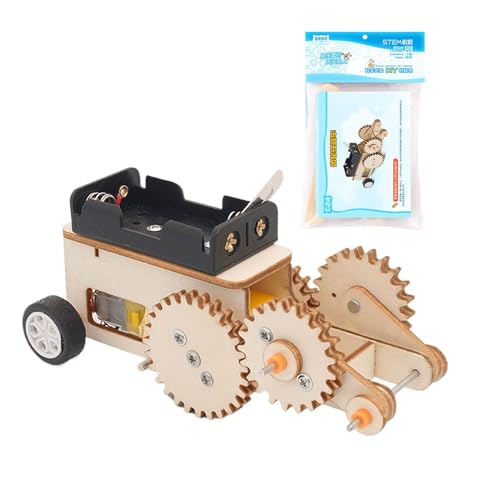 STEM Car Building Kit, Gear Design Puzzle, 3D Puzzles, Engineering Project Toy, Science Activity Kit, STEM Spielzeug für Kinder, Alter 6 + 16 x 6 x 5,5 cm, Holzmaterial von Générique