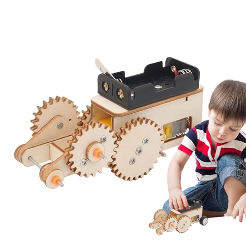 STEM Car Building Kit, Gear Design Wooden Puzzles, Engineering, Science Project Kit, STEM Toys für Schüler ab 6+, Lernspielzeug für Lernmechanismen und Problemlösungen von Générique