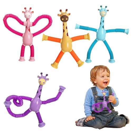 Saugnapf Giraffe Spielzeug Puzzle Saugnapf Tube Spielzeug – Teleskoprohr ausziehbar Form ändern Spielzeug | Neue Giraffenform, lustiges Geschenk für Sie und Ihn von Générique