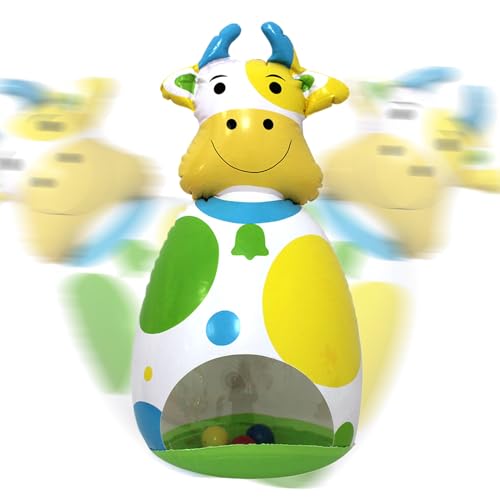Schaukelspielzeug | Baby Baby Wobble Toy, interaktives Spiel für aufblasbare Kuh für Mädchen Schlafzimmer Home Desk Classroom Backyard Birthday Holiday Schaukelspielzeug | Baby Baby Wobble Toy, interaktives Spiel für aufblasbare Kuh für Mädchen Schlafzimmer Home Desk Classroom Backyard Birthday Holiday von Générique