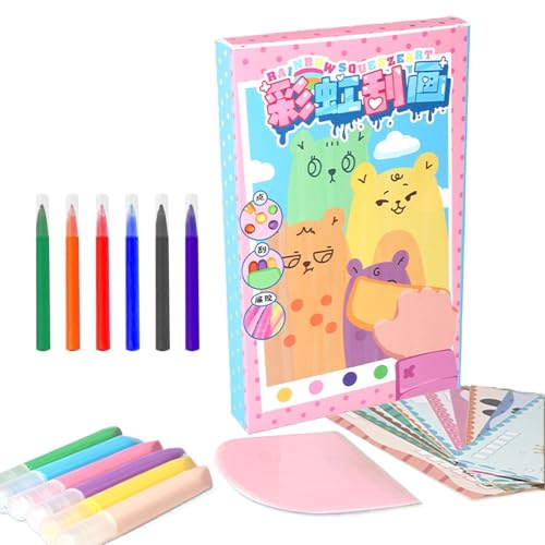 Set mit 35 Klettbüchern für Kinder, Kinderkunst, Rainbow Scratch Arts Book, Kids Scratch and Draw Book, 7,87 x 5,12 x 1,02 Zoll Holiday-Themed Scratch Notebook, Scratch Drawing Notebook für Kinder von Générique