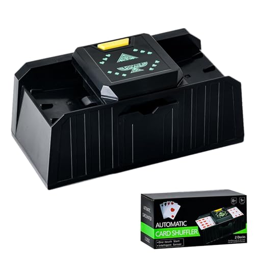 Shuffler Auto für Karten, elektrischer Poker-Shuffler 2 Brücken, automatische Kartenshufflermaschine für Kartenspiel, Poker, Blackjack, Texas Hold'em von Générique