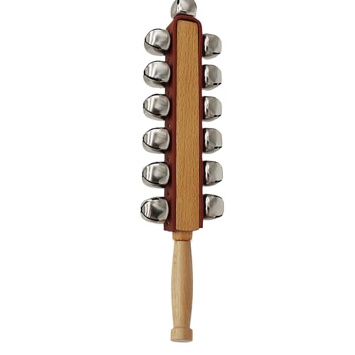 Sleigh Bells, Christmas Musical Hand Bell, Holzshaker Jingle Chimes, einfach zu spielen, (30,9 x 5,5 cm), perfekt für Kinder, Frühpädagogik und Urlaubsspaß von Générique