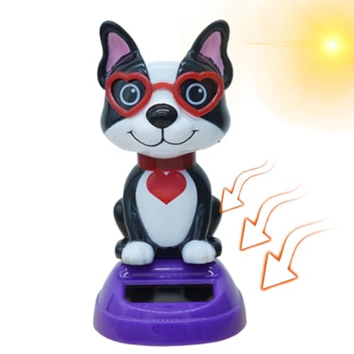 Solarbetriebenes Bobblehead-Spielzeug, solarbetriebenes Tier | Cartoon-Desktop-Ornament, Tischornament für Valentinstag, Bobblehead-Tänzer-Figur für Armaturenbrett-Dekoration von Générique